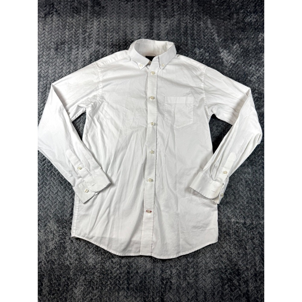 Tommy Hilfiger Shirt Boys 16 Beige Cotton Regular Fit Oxford Logo Button Down